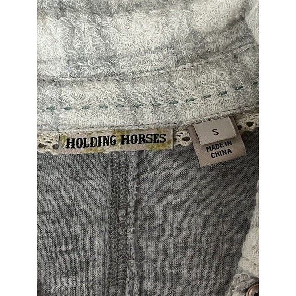 Holding Horses Forsby Plaid Button Up Tunic Blouse S Gauze Lagenlook Minimalist - Picture 9 of 10